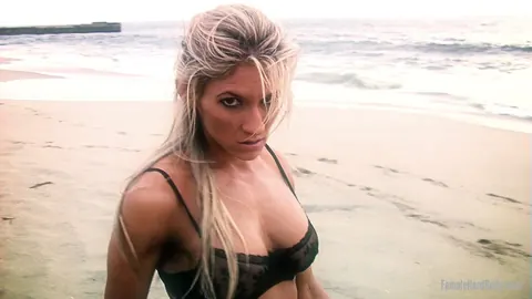 Abby Marie: Busty Blonde MILF Shows Off Her Athletic Body in a Bikini on the Beach – photo 2 of 21