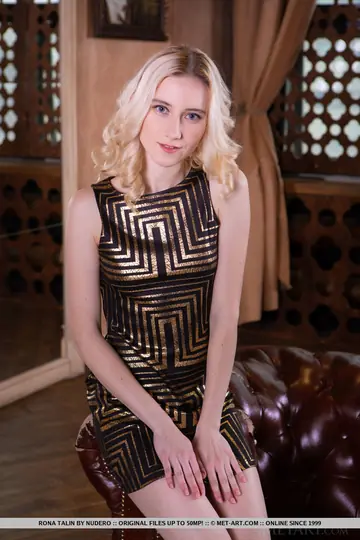 Tall European Blonde Strips Off Her Dress and Spreads Her Shaved Pussy
