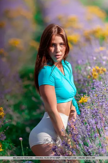 Redhead Strips Naked in a Forest Wearing Sneakers