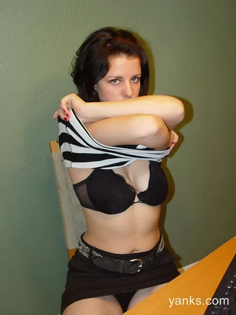 Lilly Day: Thick Brunette MILF Strips and Toys Herself at the Office – photo 5 of 17