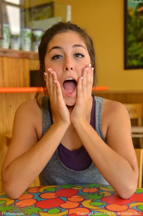 Natalie Monroe: Brunette Flashes and Masturbates in the Gym and Outdoors – photo 18 of 20