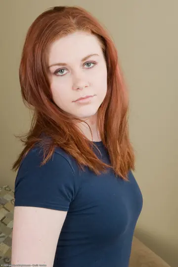 Pale Redhead PAWG Strips and Fingers Her Pussy Gently