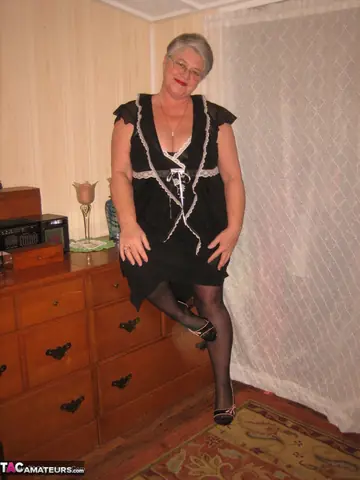 BBW with Big Tits Strips Out of Her Lingerie and Pantyhose