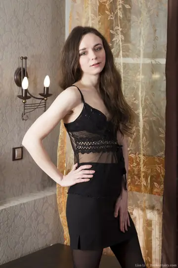 Petite Russian Brunette Spreads Her Hairy Pussy in Lingerie