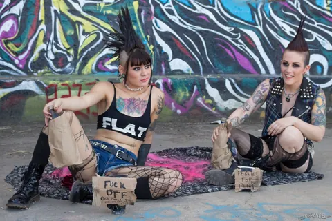 Rizzo Ford: Tattooed Brunette Rides Outdoors and Takes Jizz on Her Tits and Face – photo 1 of 17