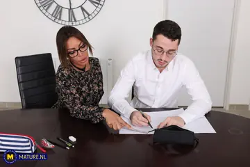 Thick European MILF Takes Anal in Stockings and Skirt