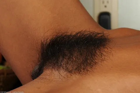 Skinny Ebony MILF Bares Her Hairy Pussy in the Kitchen – photo 20 of 21