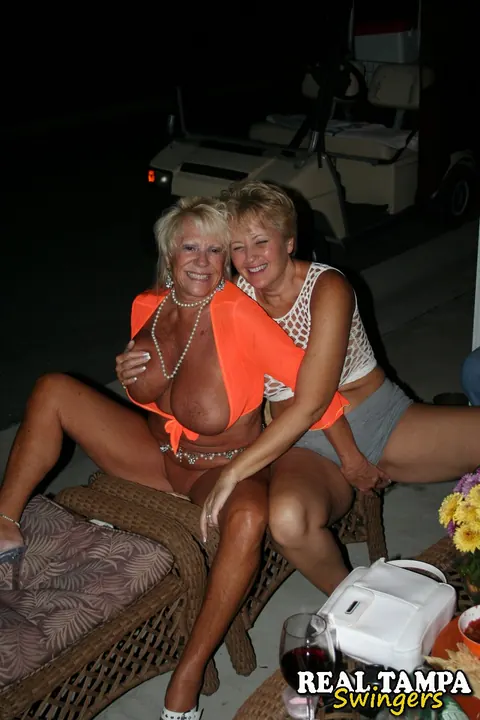 Kay Kummingz: Tall Blonde MILF with Big Tits Joins Group and Spreads Her Pussy – photo 3 of 20