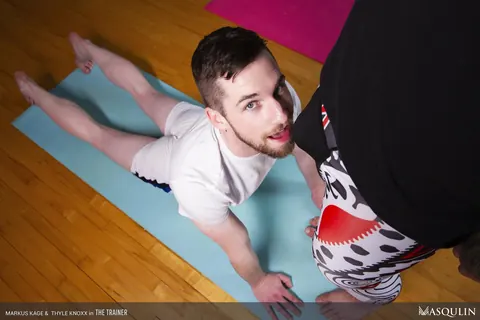 Two Athletic Men Fuck Anal During Yoga Session – photo 7 of 21