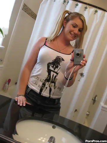 Blonde Strips, Kisses Partner and Fingers Her Pussy