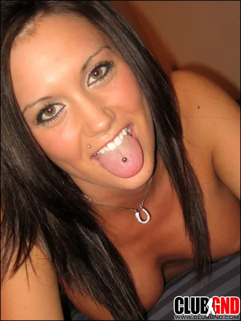 Brunette PAWG Flaunts Her Big Tits and Pierced Tongue – photo 11 of 12