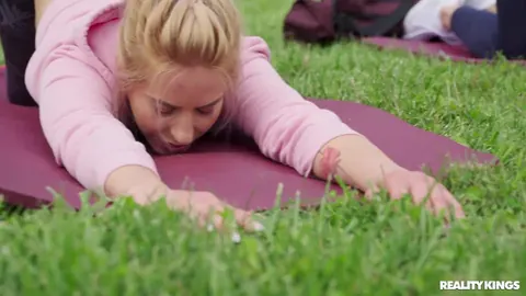 Amy Douxxx: Blonde in Yoga Pants Has Lesbian Strap-On Sex Outdoors – photo 2 of 21