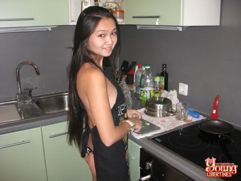 Thick Asian Woman Gets Fucked Doggy Style in the Kitchen – photo 2 of 16