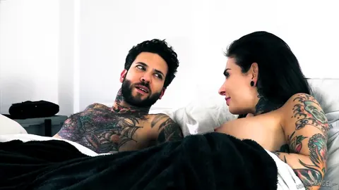Joanna Angel: Tattooed Brunette MILF Fucks and Sucks in the Bedroom – photo 1 of 15