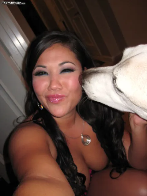 Kelly Madison: Busty Asian MILF Pulls Panties Aside in Lingerie – photo 16 of 16