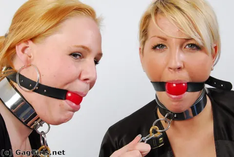 Woman in Pigtails Bound and Ball-Gagged in Bondage – photo 13 of 16