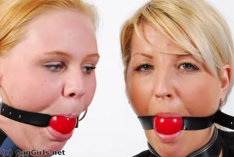 Woman in Pigtails Bound and Ball-Gagged in Bondage – photo 9 of 16