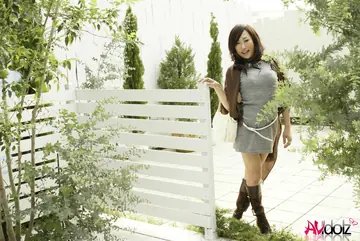 Yuki Motoyama – Slim Japanese MILF Strips Out of Her Dress for a Skirt and Leather Boots