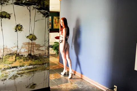 Elle Alexandra: PAWG Redhead Poses in Lingerie and Skirt – photo 6 of 21