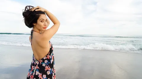 Eva Lovia: Petite Asian Brunette in a Bikini Teases on the Beach – photo 5 of 15