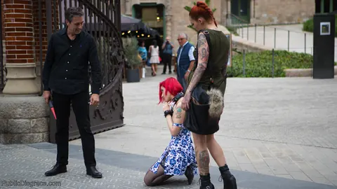 Silvia Rubi: Tall Redhead and Brunette Get Fucked in Public Bondage – photo 4 of 20