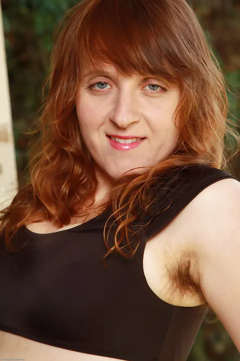 Mature Redhead with Big Tits Spreads Her Hairy Pussy Outdoors – photo 3 of 16