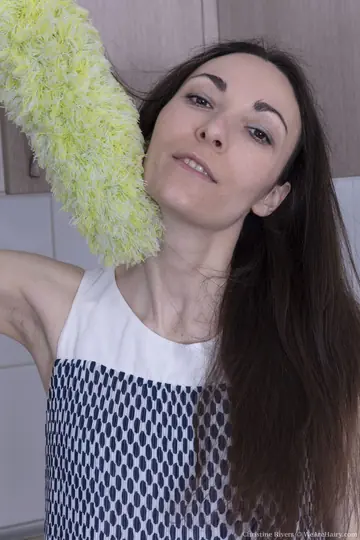 Slim Brunette Bares Her Hairy Pussy and Spreads Wide by the River