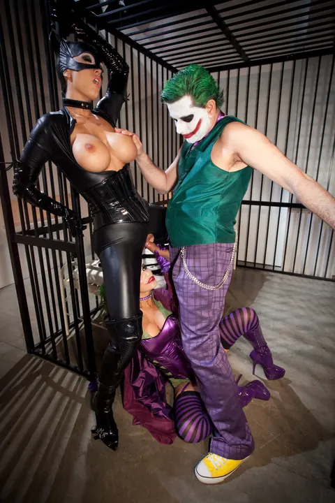 Dylan Ryder: Tall MILF in Costume Lingerie Sucks Cock in a Prison Threesome – photo 11 of 15