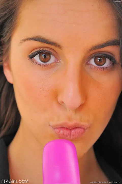 Alannah Monroe: Tall Brunette Flashes Her Pussy and Rides a Dildo Outdoors in a Skirt – photo 16 of 16