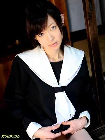 Petite Japanese Brunette in a Uniform Gets Fucked by Two Men