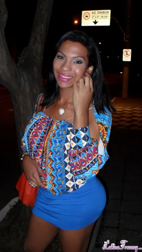 Busty Latina Trans Woman Stands Nude Outdoors – photo 7 of 12