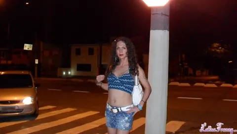 Busty Latina Trans Woman Stands Nude Outdoors – photo 5 of 12