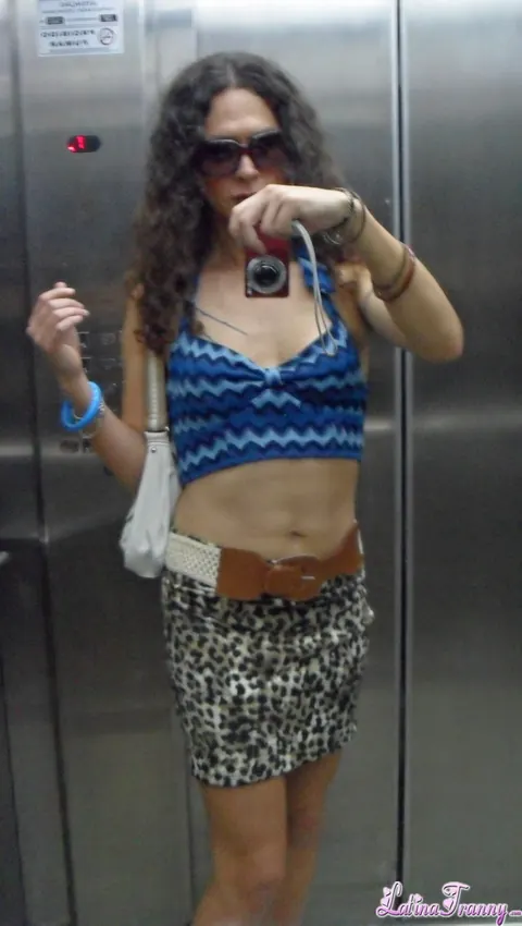 Busty Latina Trans Woman Stands Nude Outdoors – photo 12 of 12