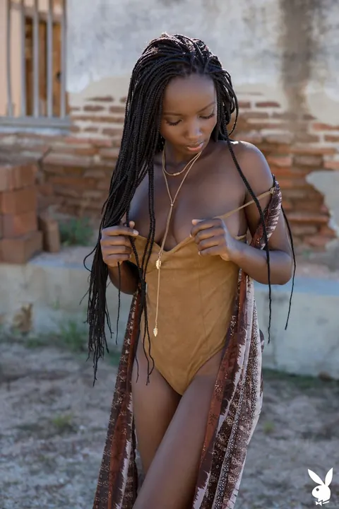 Shasta Wonder: Busty Ebony Brunette Undresses and Poses Nude Front and Back – photo 17 of 21