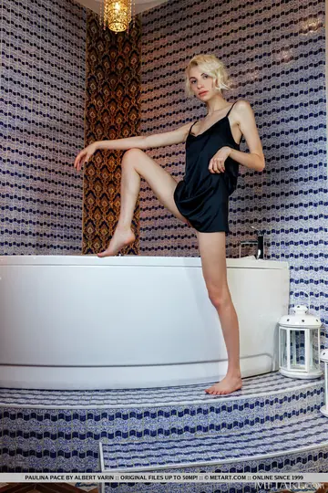 European Blonde Strips and Spreads in the Bathroom