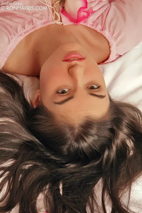 Sasha Grey: Skinny Brunette Licks Dildo and Penetrates Her Shaved Pussy – photo 1 of 15