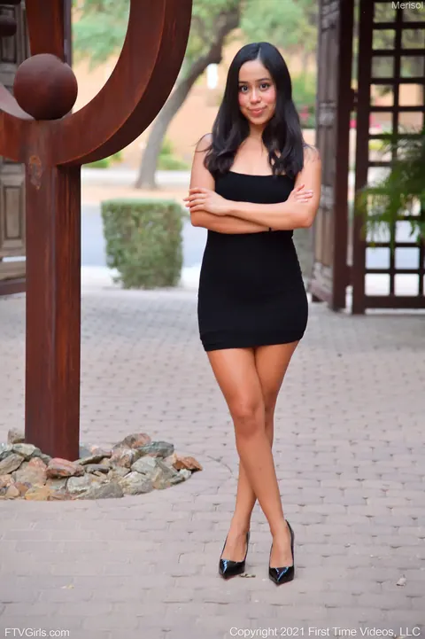 Dania Vega: Slim Latina Brunette Lifts Her Dress and Spreads Outdoors – photo 3 of 20