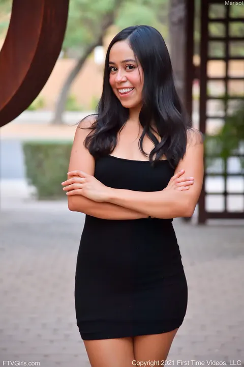 Dania Vega: Slim Latina Brunette Lifts Her Dress and Spreads Outdoors – photo 4 of 20