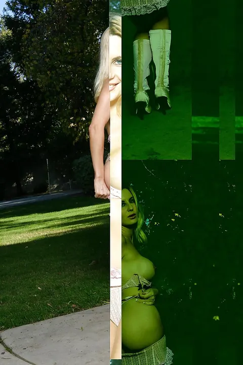 Celestia Star: Thick Blonde MILF Strips Out of Her Lingerie and Skirt Outdoors – photo 10 of 16