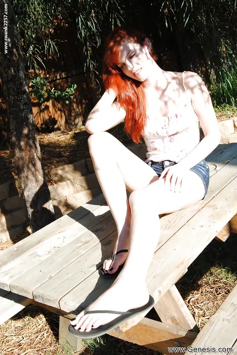 Felicia Davies: Redhead PAWG Strips in the Forest and Spreads Her Pussy – photo 2 of 16