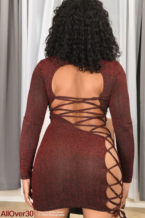 Misty Stone: Curvy Ebony MILF Strips Nude and Spreads Her Shaved Pussy – photo 8 of 20