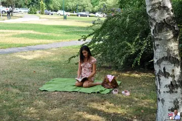 European Brunette in Pigtails Sucks Cock and Gets Fucked Outdoors