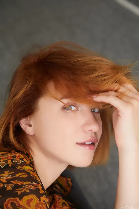 Petite Ukrainian Redhead Spreads Her Pussy in a Dress – photo 4 of 21