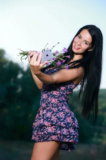 Pale Ukrainian Brunette Strips Out of Her Skirt and Heels