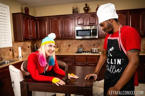 Leya Falcon: Busty Blonde Has Interracial Sex with a Black Man – photo 12 of 21