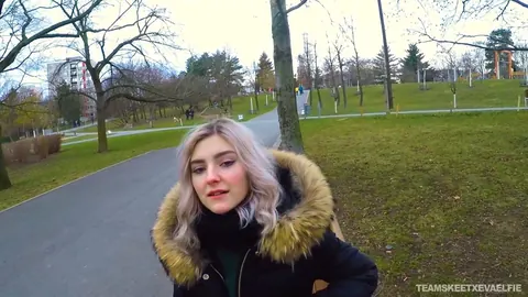 Eva Elfie: Russian Blonde Kneels Outdoors for a POV Blowjob – photo 5 of 21