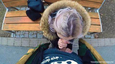 Eva Elfie: Russian Blonde Kneels Outdoors for a POV Blowjob – photo 16 of 21