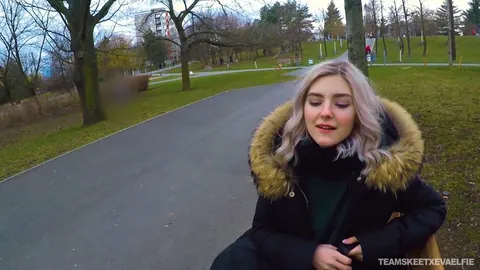 Eva Elfie: Russian Blonde Kneels Outdoors for a POV Blowjob – photo 8 of 21