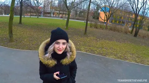 Eva Elfie: Russian Blonde Kneels Outdoors for a POV Blowjob – photo 2 of 21