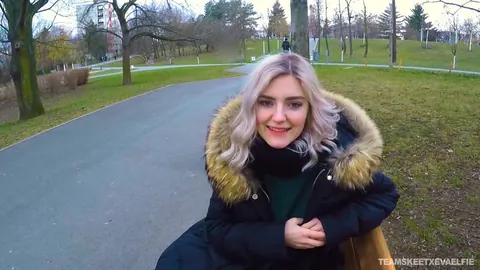 Eva Elfie: Russian Blonde Kneels Outdoors for a POV Blowjob – photo 10 of 21
